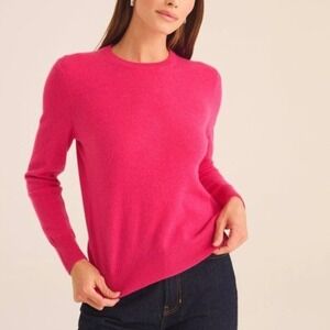 NAADAM Pink The Original Cashmere Sweater Crew Neck Long Sleeve RN145136